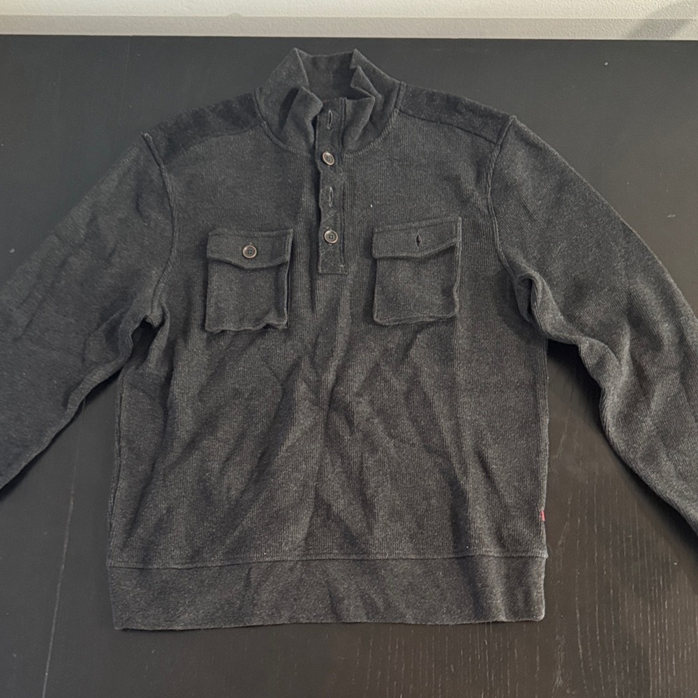 Banana Republic Charcoal Button-Up Men's Sweater Size Large